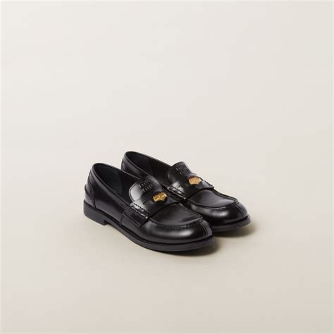 miu miu loafer|miumiu leather loafers.